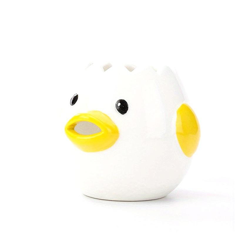 1Pc Cute Chicken Ceramic Egg Separator - Creative Egg Yolk with Protein Filter, Baking Kitchen Gadget