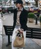 Depound Suede Shoulder Buckle Bag [Beige]