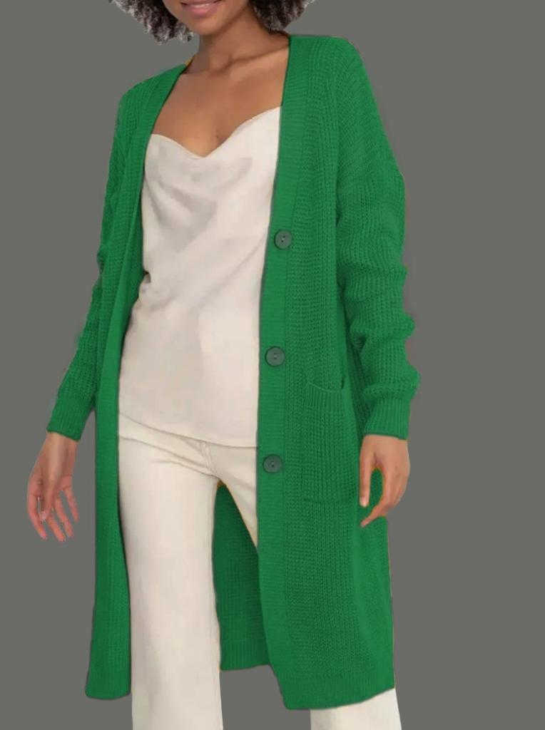 New long lazy wind sweater women's autumn and winter loose and versatile long-sleeved knitted cardigan jacket buttons 13 colors