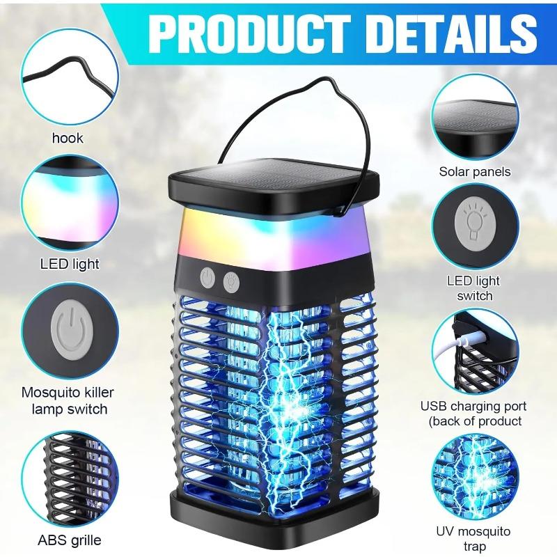 Tueur d'insectes UV d'extérieur avec luminosité à plusieurs niveaux, économe en énergie et respectueux de l'environnement, jardin balcon, usage intérieur