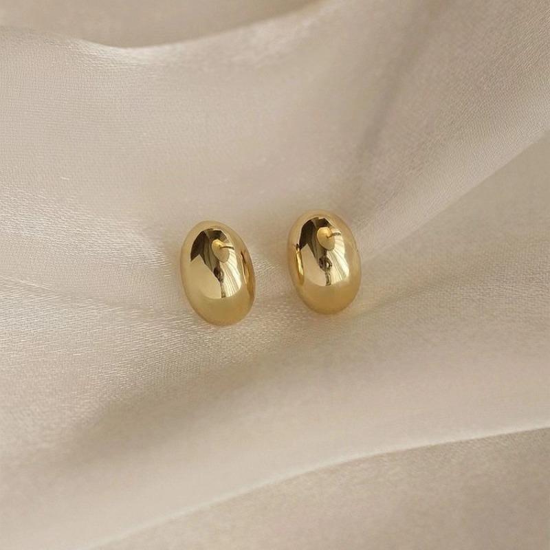 Simple Pea Shaped Copper Alloy Drop Earrings For Woman Korean Stud Earrings Fashion Jewelry Goth Party Girls Accessories