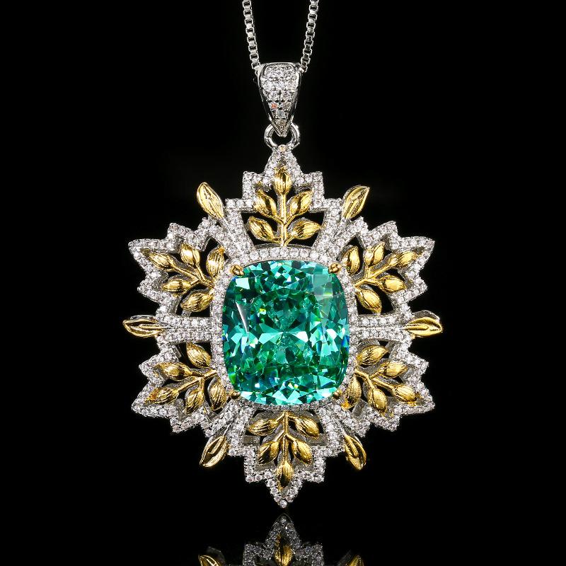 

Ювелирное изделие Симуляция Пара Зеленый Полый Матовый Подвеска Ожерелье Главный камень 14 * 16