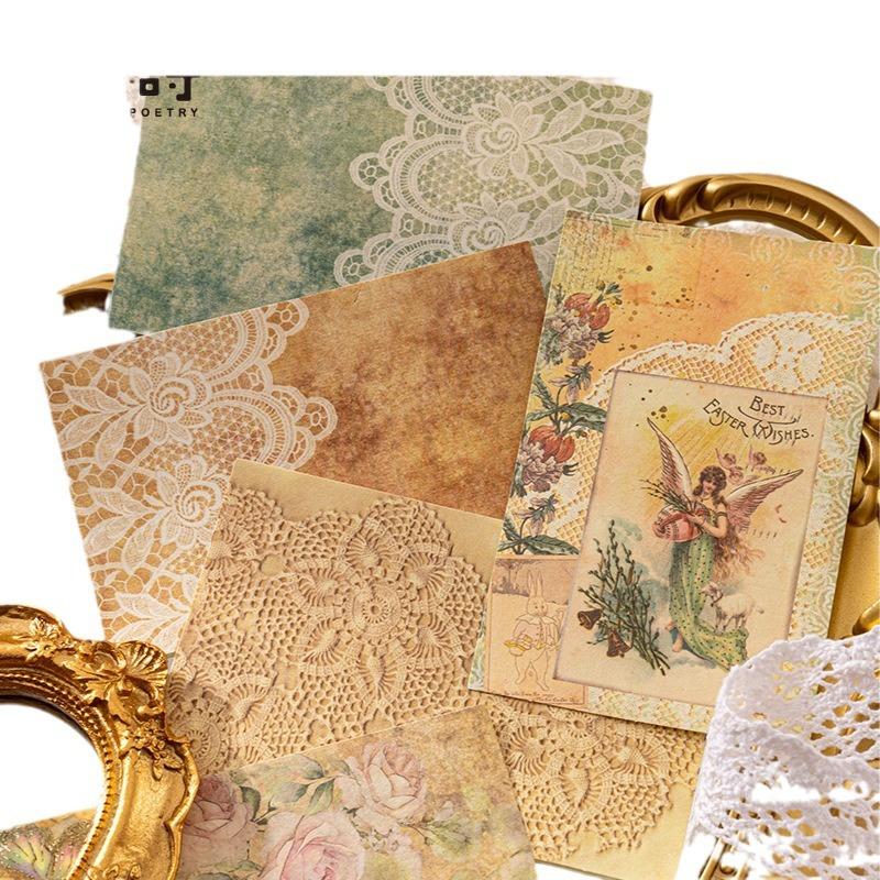 30 pcs Vintage ledger lace Decorative paper Creativity Decorative Diary Album Scrapbooking Background paper
