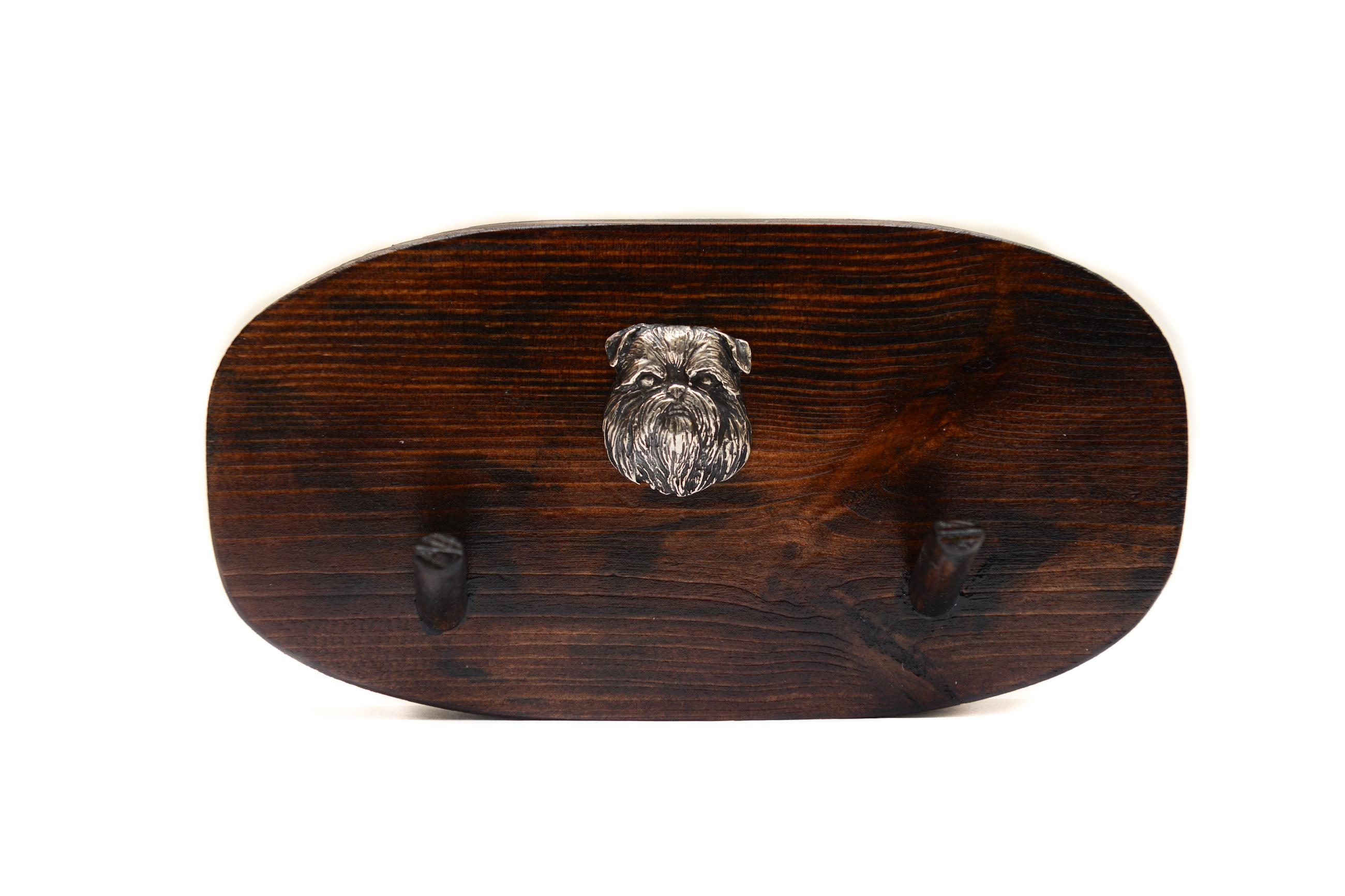 

Griffon Bruxellois, Brussels Griffon I - accessory rack, dog medal rack, key hooks by Art-Dog коричневий