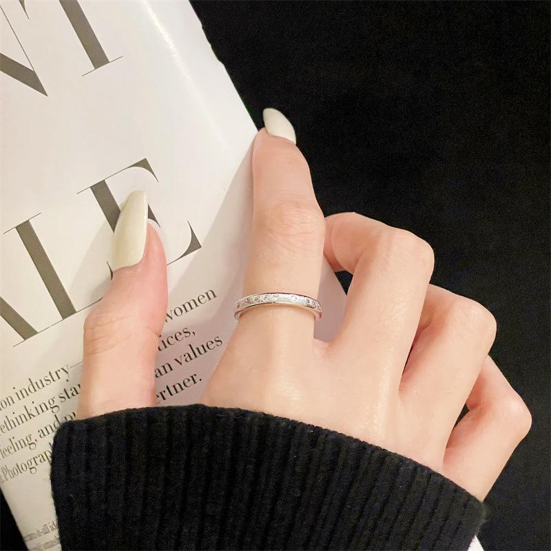 Medieval Brushed Retro Open Ring Niche Design Sense Light Luxury High Sense Fashion Simple Court Style Ring Female