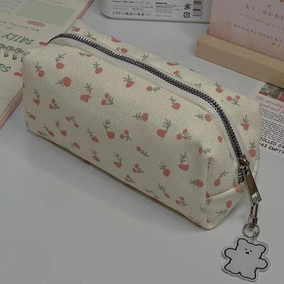 Federmäppchen mit Cartoon-Blumendruck für Damen und Mädchen, große Kapazität, Schreibwarentasche, Federmäppchen, multifunktionaler Schreibwaren-Organizer