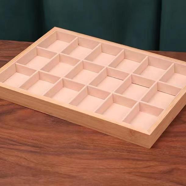 Bamboo & Wood Jewelry Display Tray for Rings, Necklaces, Bracelets, Watches, & Bangles