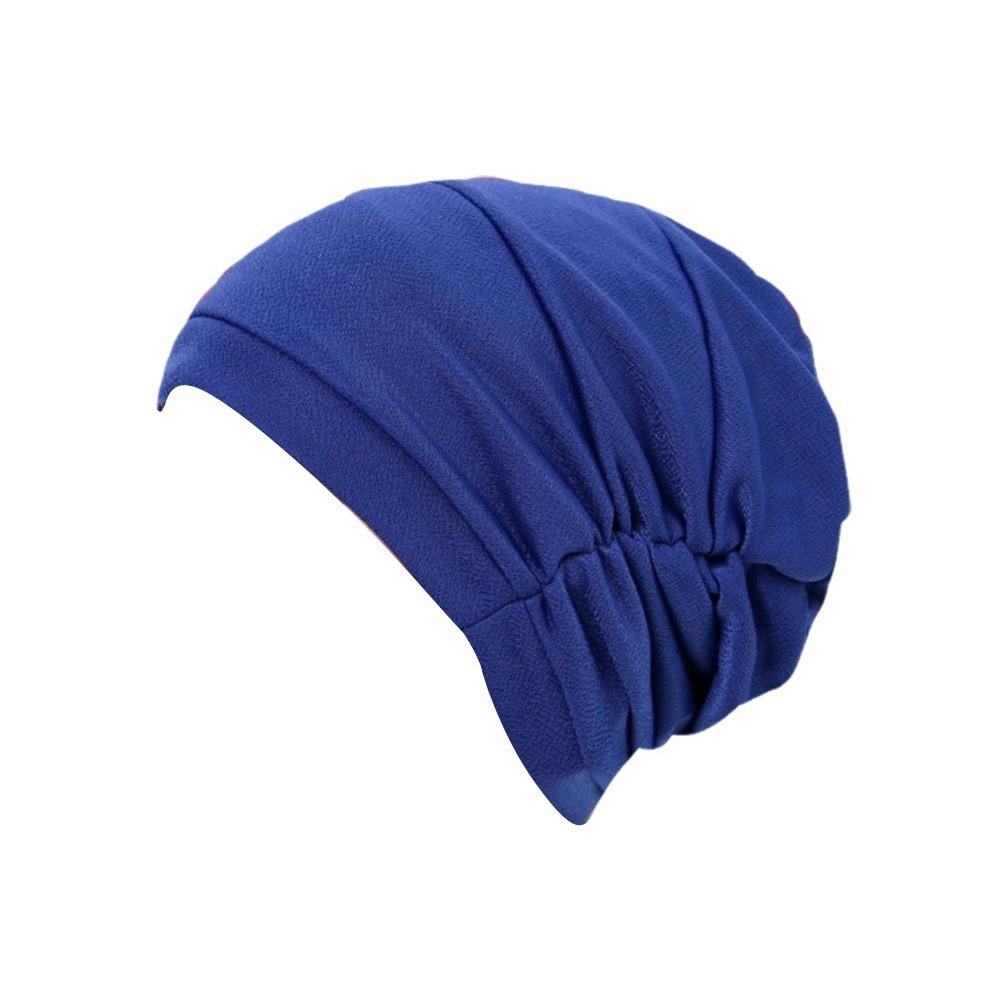 Comfortable Vintage Hijab Caps Elastic Soft Polyester Islamic Headband Breathable Wrap Style Cancer Chemo Hat Hair Loss