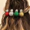 Glitter Xmas Ball Ponytail Clip Multicolored Christmas Hair Accessories Party Hair Accessory