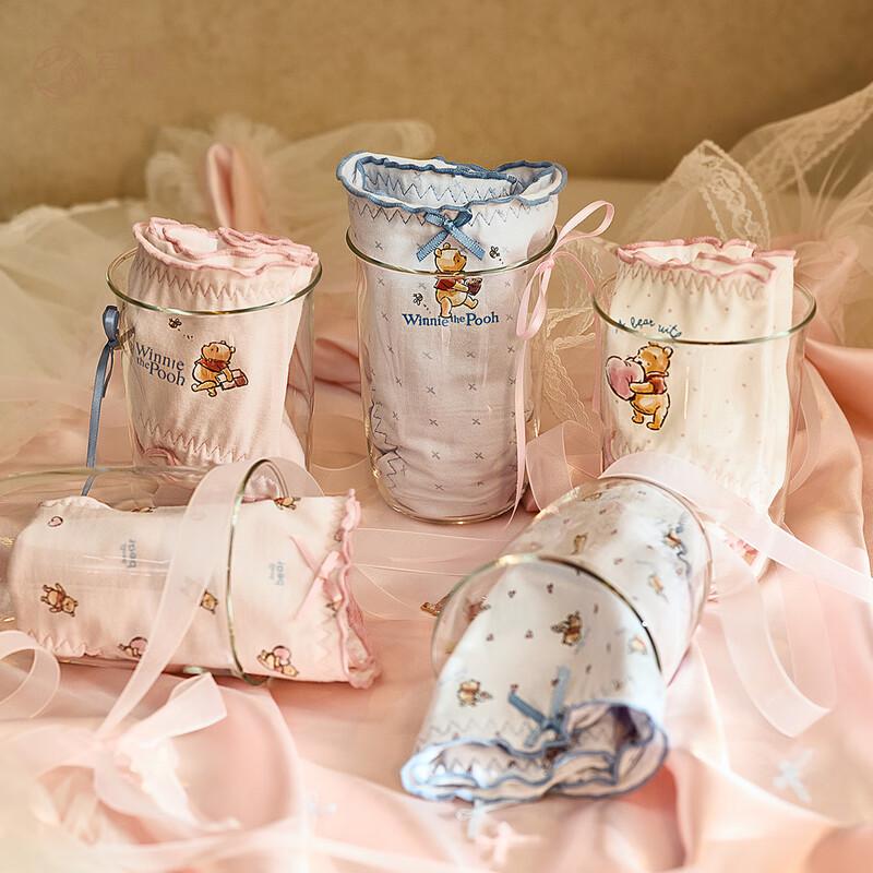 GONGDIE Disney Winnie the Pooh Damen Mid-Waist Antibakterielle Slips (5er-Pack)