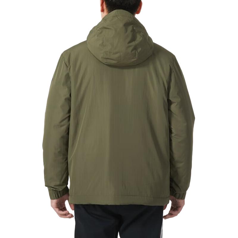 Adidas Warm Casual Outdoor Sports Hooded Jacket Men Outerwear Army-Green IP2535