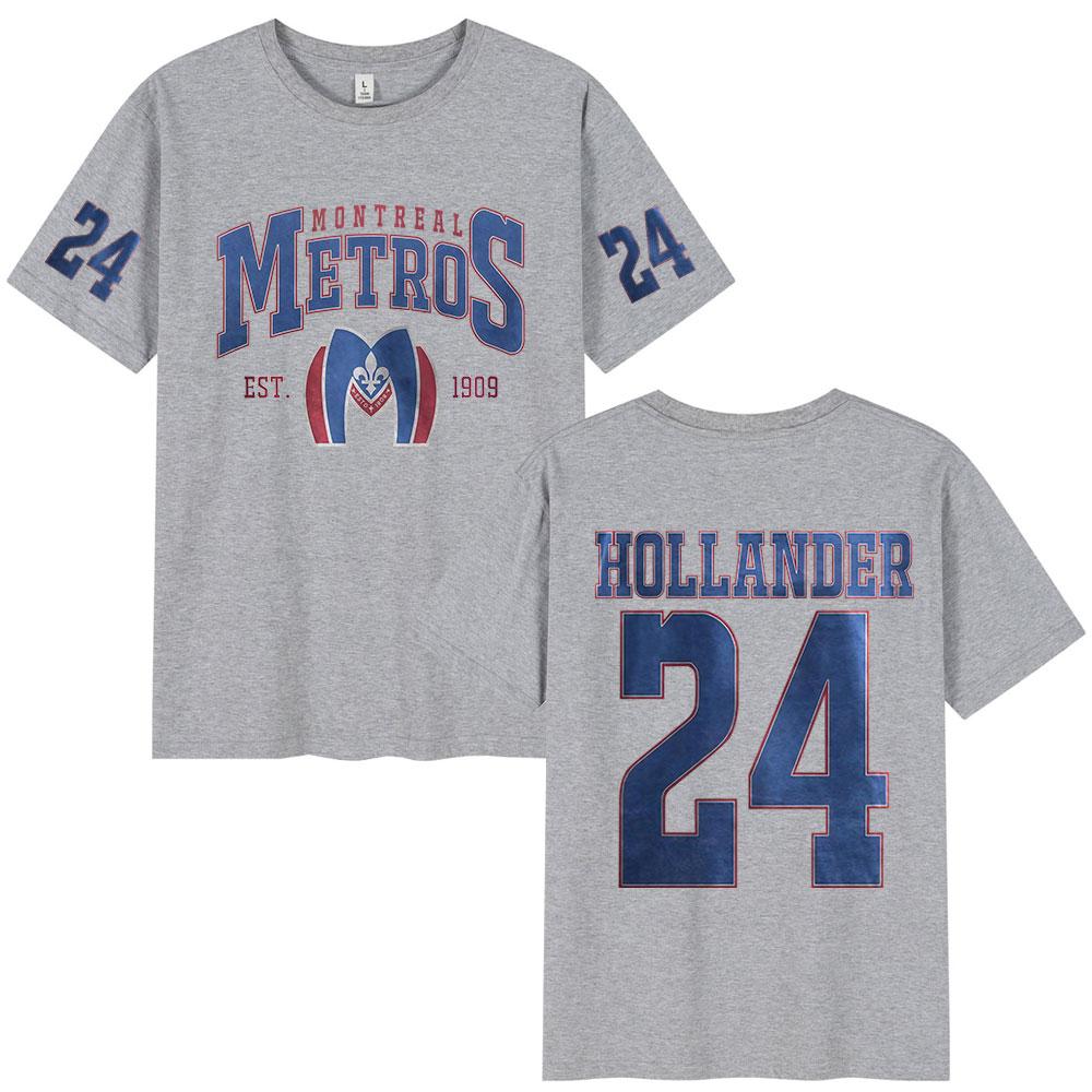 Heated Rivalry Shane Hollander 24 Montreal Metros T-Shirt Herren Damen Kleidung Lässig Polyester Übergroß Kurze Ärmel T-Shirts Oberteile