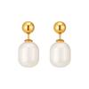 Elegant Freshwater Pearl Earrings: 925 Sterling Silver, Versatile and Fashionable Design for Women.