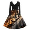 Women's Halloween Printed Maxi Dress for Party