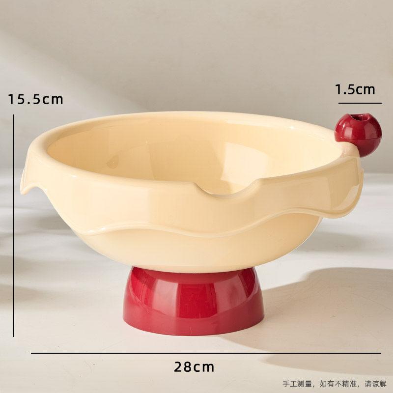 Household High-footed Fruit Plate High-value Drainable Fruit Basin Living Room Coffee Table High-value Candy Snack Nut Plate