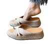 Suding Home~ 6cm Thick-soled One-word Slippers for Women's Summer Wear 2025 New Casual One-pedal Leaking Toe Cool Slippers