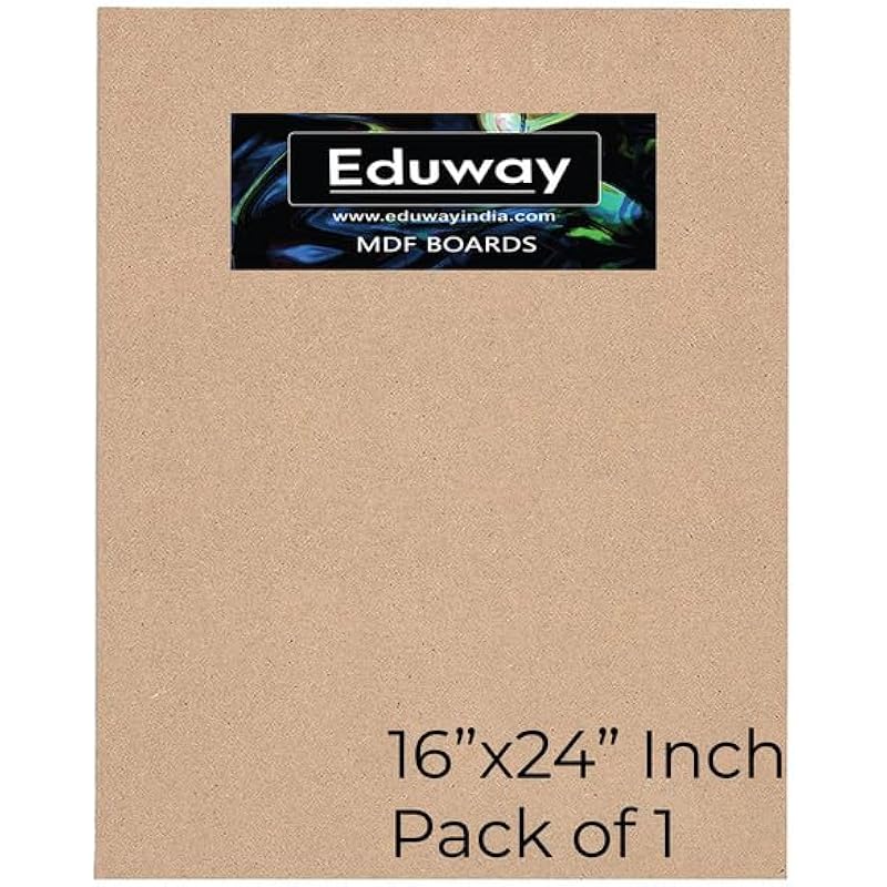 Eduway 16X24 Inch Mdf Board Wood Sheet For Mandala , Lippan, Resin Art & Craft, 4Mm Thick, Pack Of 1 Premium Cardboard M
