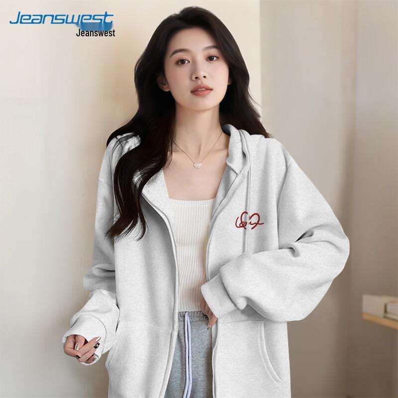 JEANSWEST Women's American Retro Oversize Cardigan Hoodie