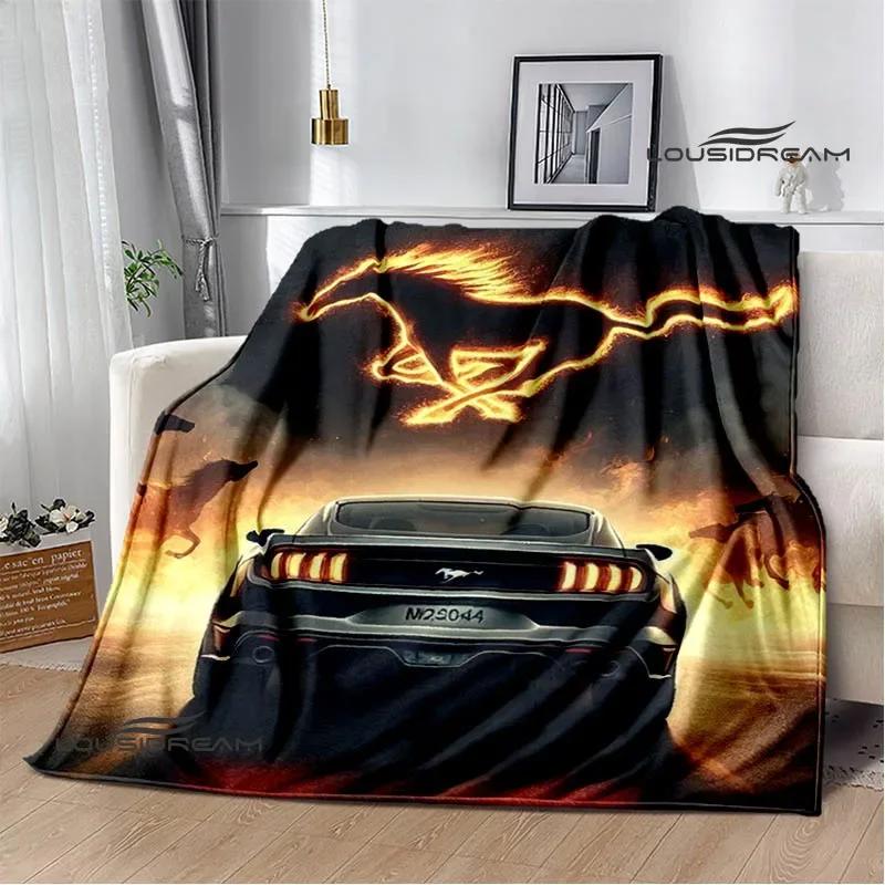 

3D M-Mustang автомобільний логотип Друкована ковдра Фланелева Теплі ковдри М яка та зручна ковдра постільна білизна cubre cama Подарунок на день народження 150x180cm