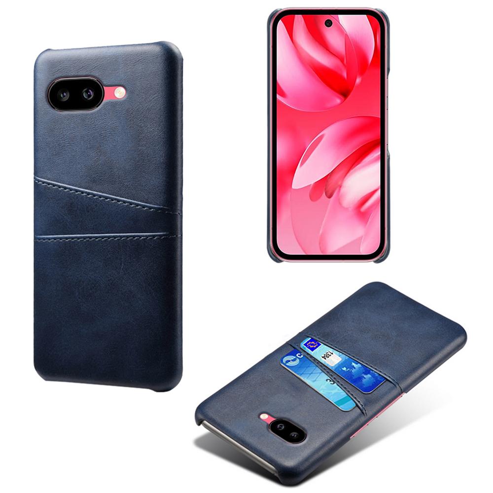 For Google Pixel 9a Case Dual Card Slots PU Leather + Hard PC Phone Cover