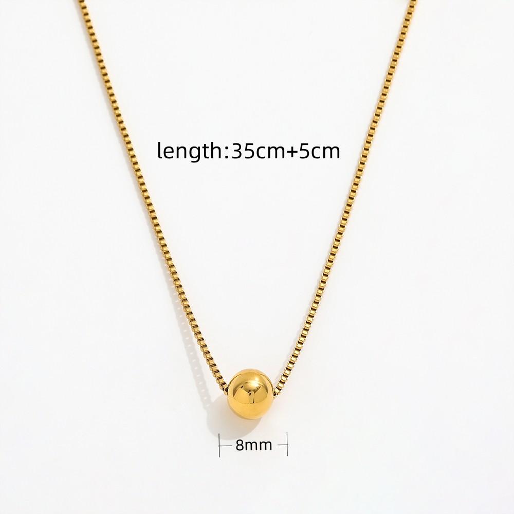 Joolim Jewelry 18K Gold Plated Little Ball Pendant Box Chain Necklace Stainless Steel Jewelry for Women