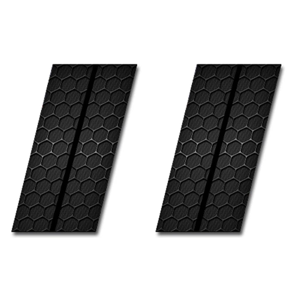 2x For Honeycomb Auto B-Pillar Waterproof Decal Diy 50X25cm Auto Door Post Sticker Exterior Accessories