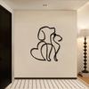 Metal Wall Art Line Art Pet Memorial Gift Cat Dog Heart Shape Minimalist Iron Decor Animal Lovers Home Christmas Decoration