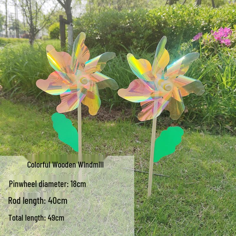 Dazzling Large Laser Pinwheel Toy for Children - Outdoor DIY Decoration & Handmade Material Pack