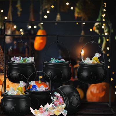 3/9 Stück Halloween-Süßigkeitenschalen, Hexenkessel, Leckerlischalen mit Eisengestell, Süßigkeiteneimer, Dekoration für Halloween-Partyzubehör