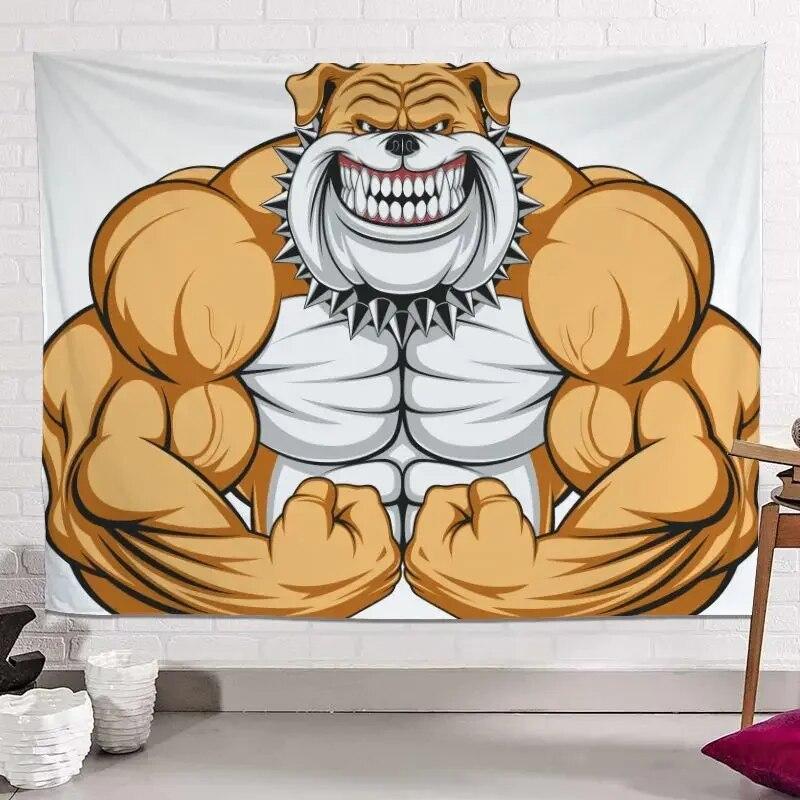 Свирепые животные акула-носорог собака гобелен мачо фон ткань фитнес гостиная спальня — фото 8