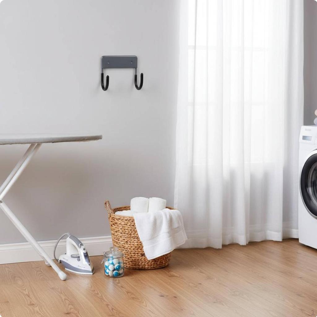 Wall Mount Ironing Board Holder Space Saving Storage Rack Easy Installation Laundry