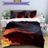 3Pcs Dragon Fire Bedding Set Soft Fabric Duvet Cover Pillowcases Home Xmas Halloween Gift 1 Duvet Cover 2 Pillowcase Es110