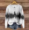 Women's Vintage Knit Button Retro Geometric Print Cardigan Jacket