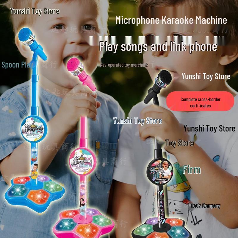 5 Işıklı Çocuk Karaoke Mikrofonu Oyuncak - Erkek ve Kız Çocukları İçin Harika Müzik Çalar