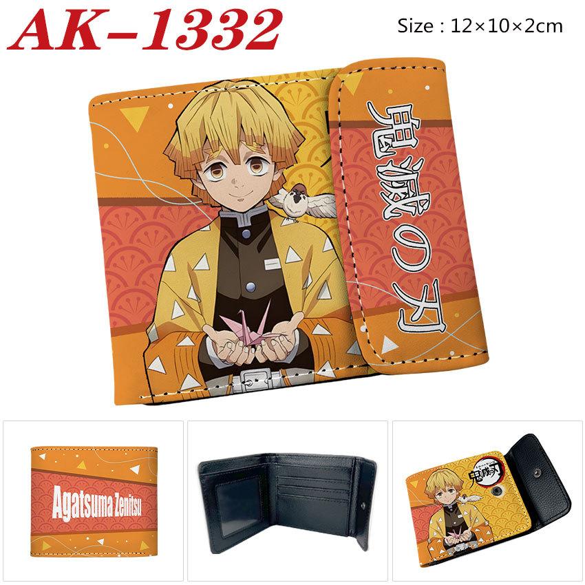 Demon Slayer Wallet Anime Bi-Fold PU Snap Short Purse Portable Card Holder Tanjiro Nezuko