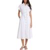 Button-Down Collar Cotton Poplin Midi Dress Women Dresses JS683FQKLZ-0100