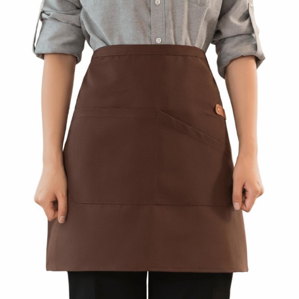 High Quality Solid Color Canvas Half Apron Stain-Resistant Waterproof Kitchen Apron with Pocket Chef Apron Unisex