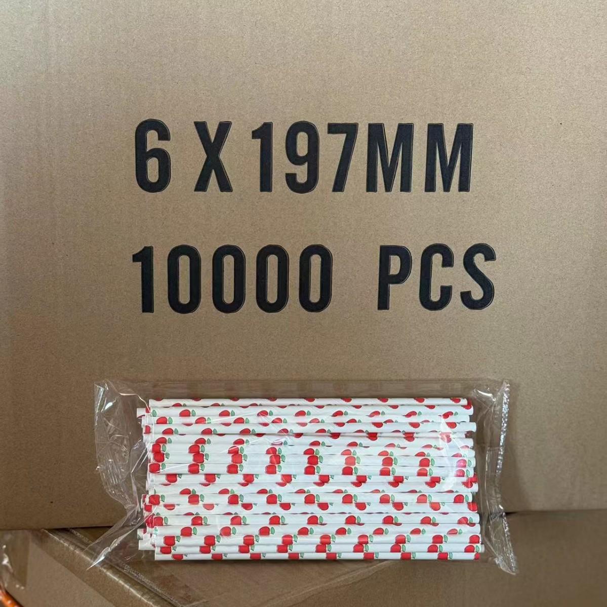 

Экологичные биоразлагаемые бумажные соломинки с фруктовым узором для молочного чая и кофе