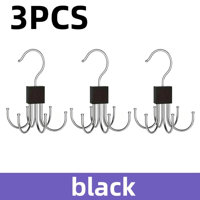 1/2/3PCS 360° Rotating Multi Claw Hanger Hook Wooden Metal Storage Rack Organizer For Belt Scarves Lingerie Ties Handbags Closet
