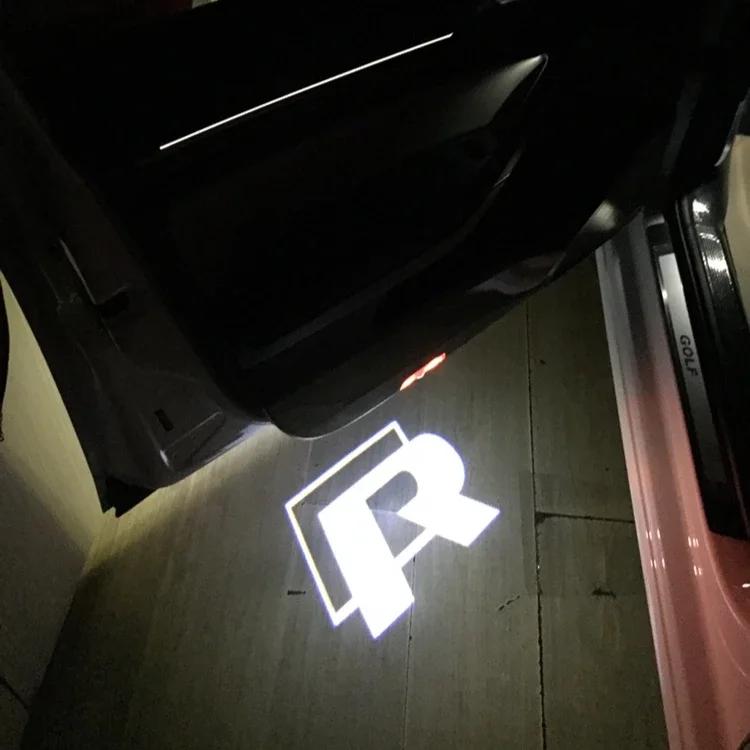 2026 Hot VOLKSWAGEN 4Pcs Car LED logo door projection welcome light For VW R Golf 5 6 7 GTI GTD GTE 7N Touran CC Passat B6 B7 B8