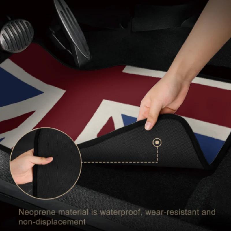 Dywaniki Samochodowe na Zamówienie Zestaw Przód i Tył Union Jack Do Mini Cooper 2007- R55 R56 R57 R60 R61 F54 F55 F56 F57 F60 Clubman