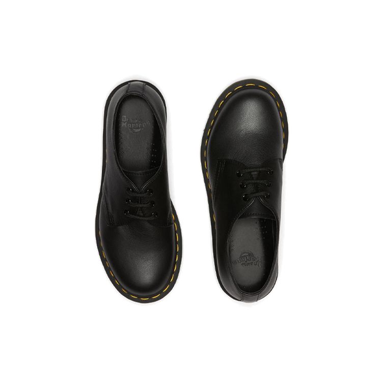 Dr. Martens 1461 Virginia Leder Klassische Lässige Flache Schuhe Damenschuhe Schwarz 24256001