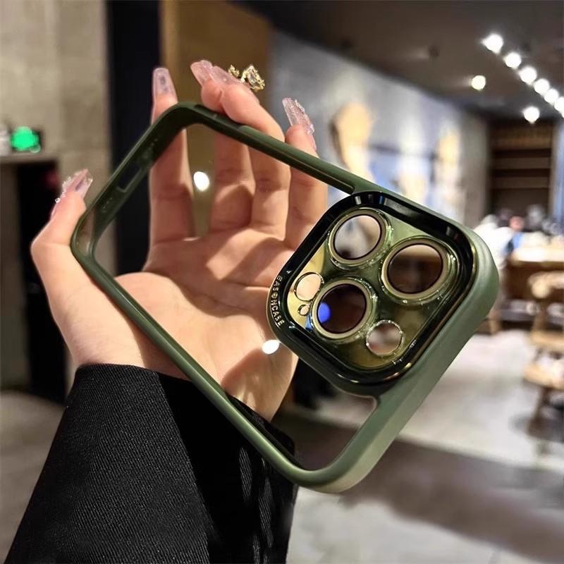 Luanjin Series Suitable for IPhone16promax High Transparent Mobile Phone Case Apple 15 Lens Film 14 Full Inclusive Metal Ring