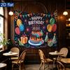 1pc 2D Flat Birthday Backdrop - Photo Booth Props