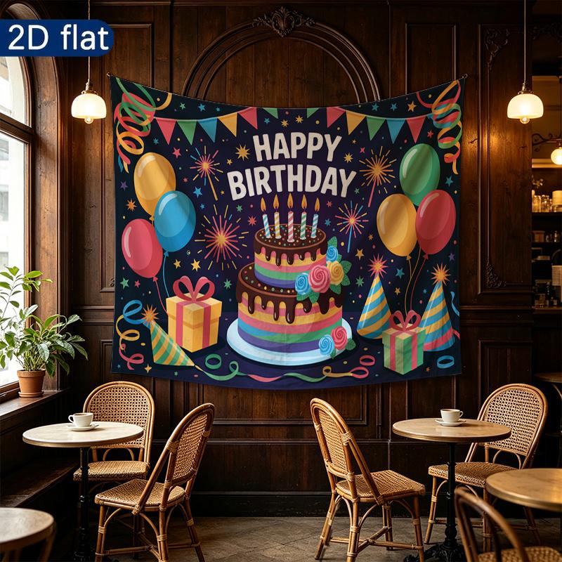 1pc 2D Flat Birthday Backdrop - Photo Booth Props