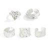 Exaggerated Wide Ring Set Heart Shaped Women Jewelry Fashion Joint Rings  Ladies