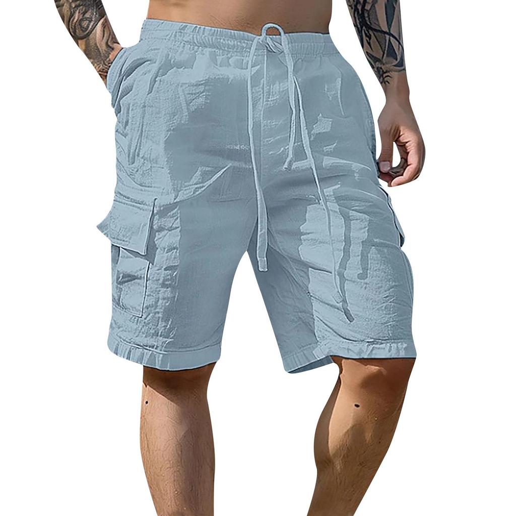 Men's Sports Cotton Casual Loose Shorts Casual Pajamas Pocket Jogging Shorts Pants