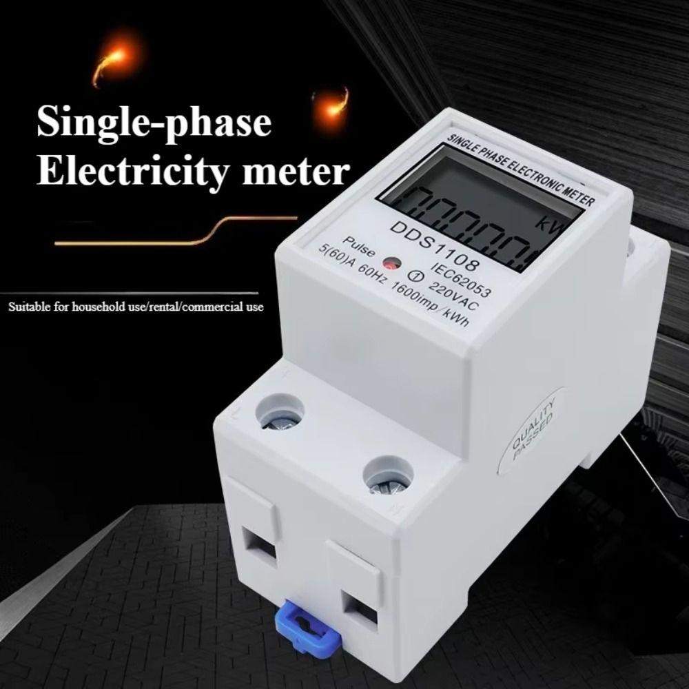 LCD Display Digital Watt-Hour Meter Reset Function Power Consumption Meter  Din Rail Mounting
