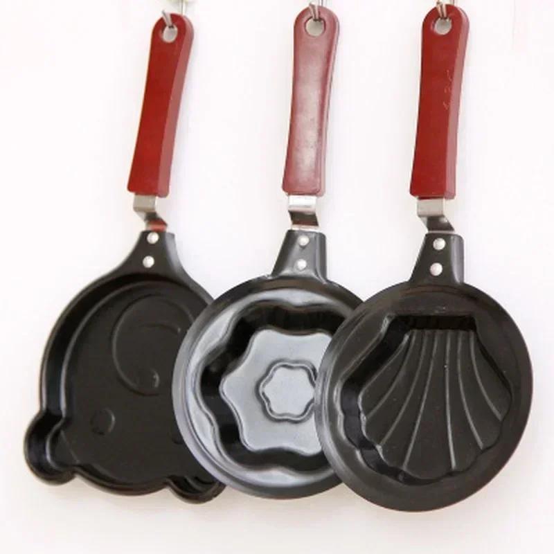 Mini Egg Fry Kitchen Supplies Breakfast Love Pan Pancake Pan Heart Omelette Pan Jarhead Without Pot Cover Cast Iron Black Items