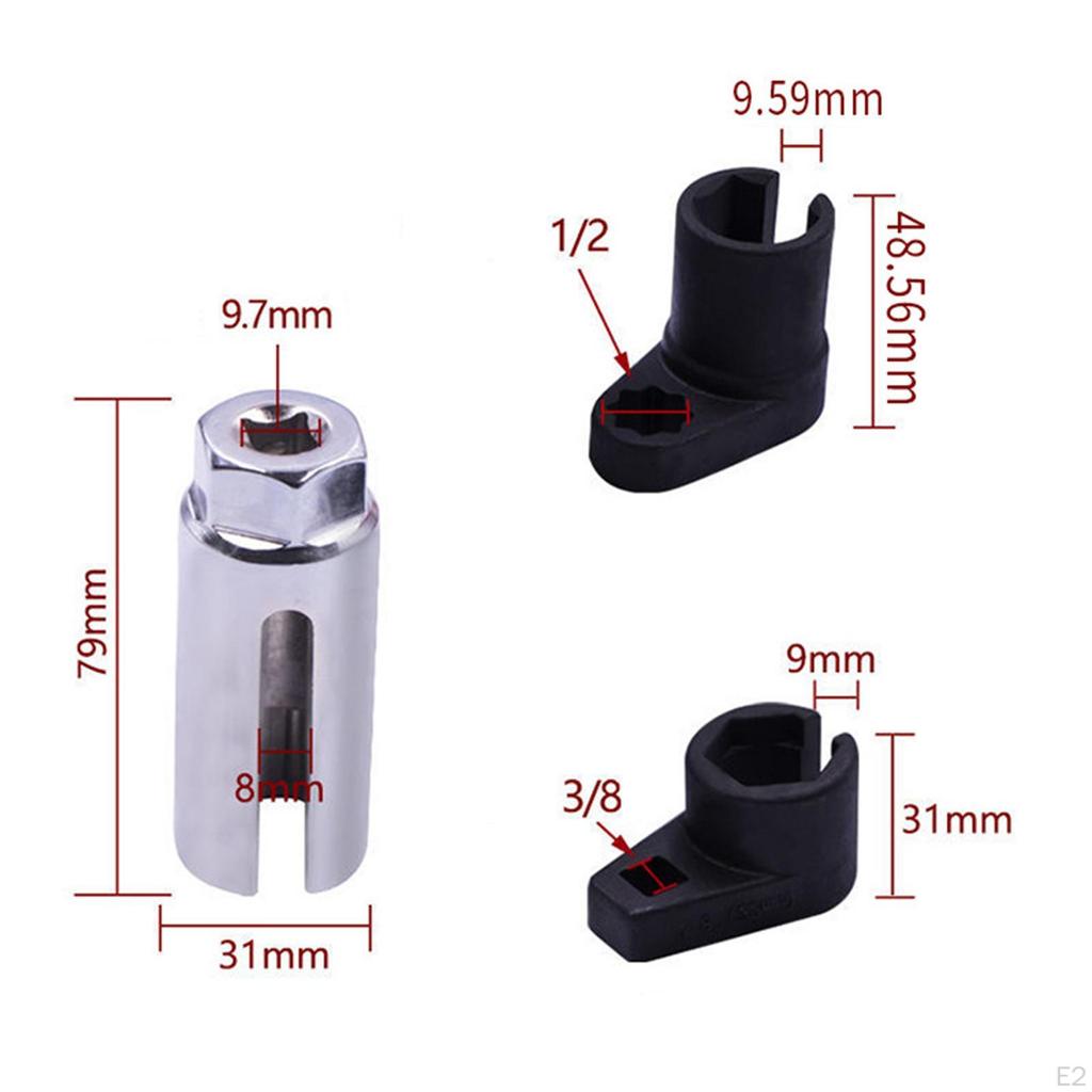 3Pcs O2 Sensor Socket Removal Tool Wrench Steel